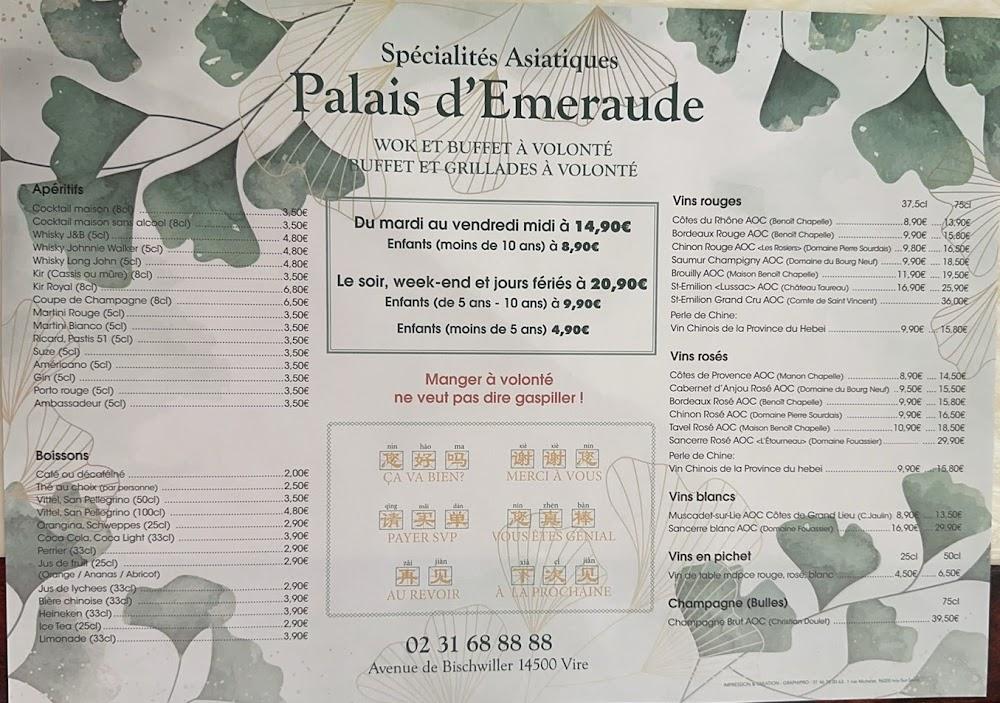 Le Palais d'Emeraude - Menu Image 1